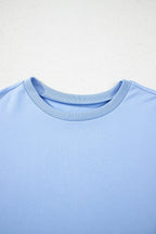 Loose Half Sleeve Hi Low Hem T Shirt (5)