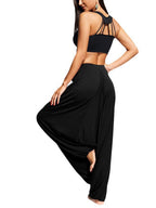 Tied Mid Waist Long Harem Pants (2)