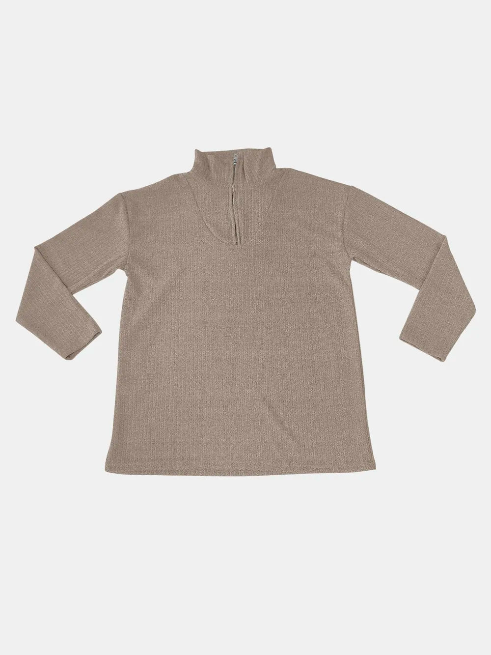 Full Size Quarter Zip Long Sleeve Top (14)