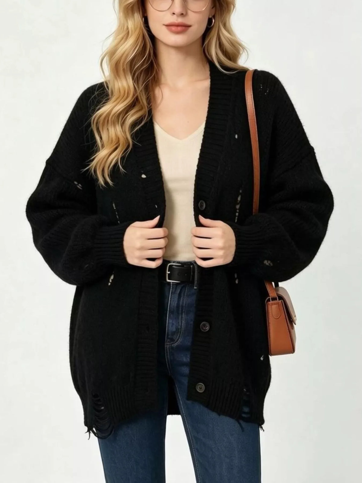 Full Oversized V-neck Cardigan (4)