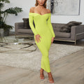 Cotton Ribbed Maxi Dress variant CJNSSYLY03340-Green-L|CJNSSYLY03340-Green-M|CJNSSYLY03340-Green-S|CJNSSYLY03340-Green-XL