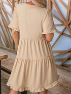 Tiered Notched Short Sleeve Mini Dress (18)