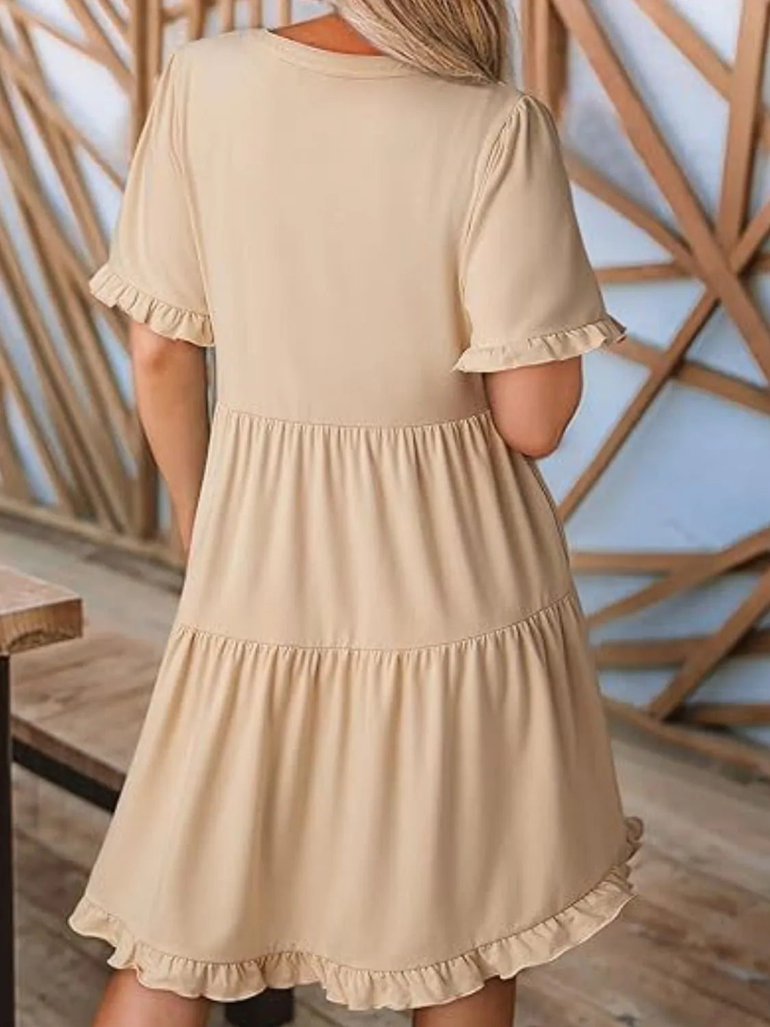 Tiered Notched Short Sleeve Mini Dress (18)