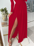 Slit Surplice Cold Shoulder Maxi Dress (12)