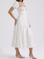 Floral Spaghetti Straps Midi Dress (38)