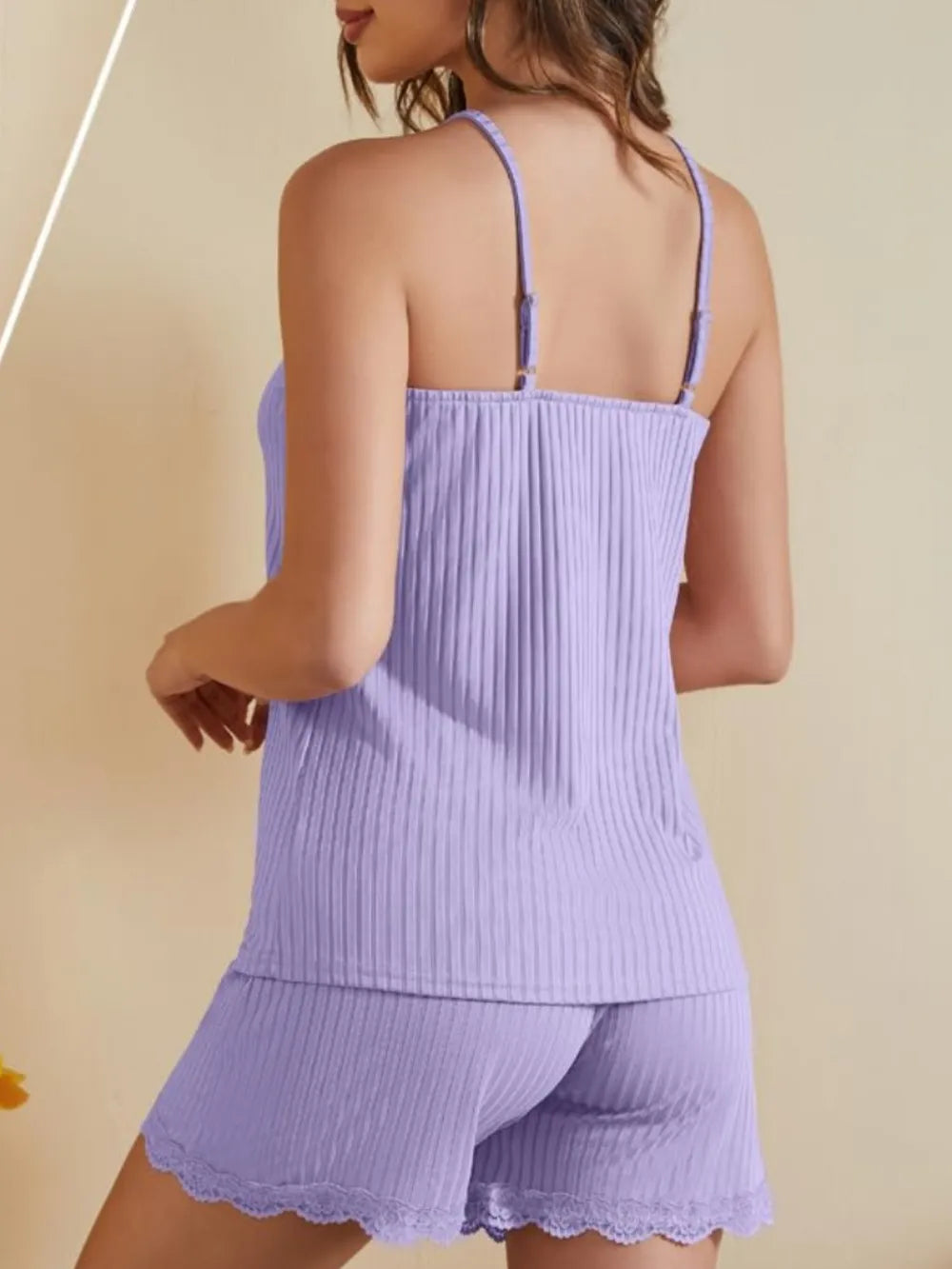 Ribbed Scoop Neck Top Shorts Lounge Set (15)