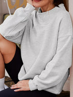 Oversized Mock Neck Long Sleeve Sweatshirt (3)