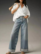 Collared Neck Half Sleeve Blouse (2)
