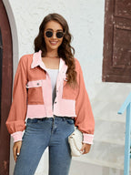 Block Crop Jacket Pockets