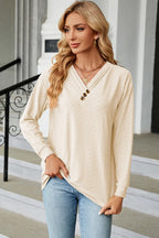 V-neck Long Sleeve T-shirt (27)