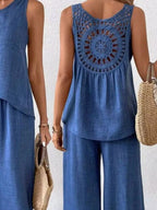 Round Neck Tank Pants Set (10)