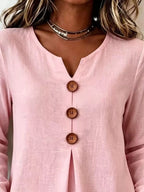 Full Size Decorative Button Long Sleeve Blouse Plus (6)