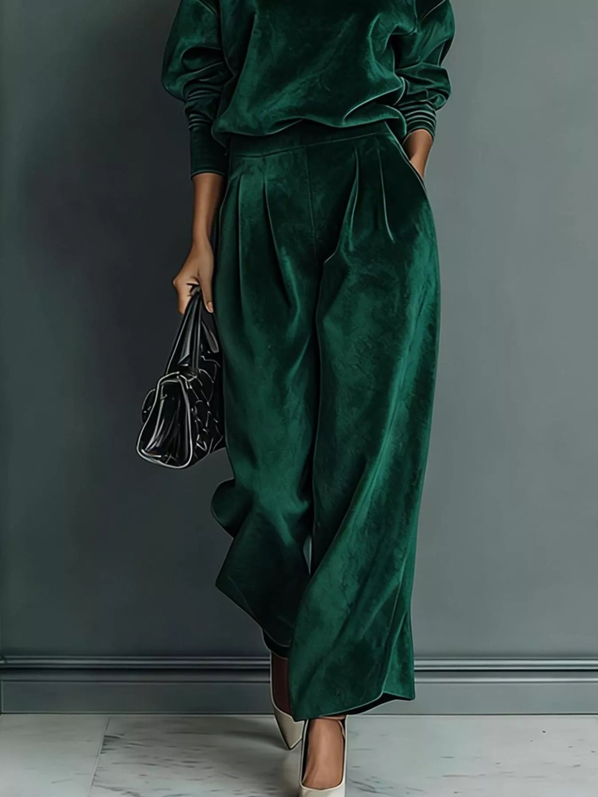 Velvet Long Sleeve Wide-leg Set (6)