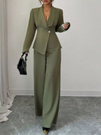 One Button Blazer Pants Set (11)