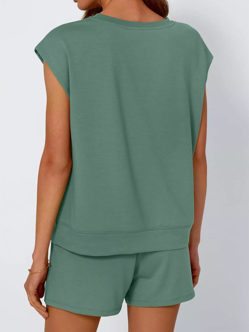 Casual Solid Color T-shirt Shorts Set (8)