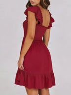 Smocked Ruffle Hem Mini Dress (17)