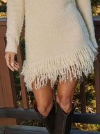 Fringe Turtleneck Long Sleeve Sweater Dress (14)
