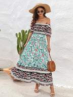 Floral Flounce Sleeve Midi Dress (9)