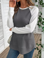 Waffle Knit Raglan Sleeve T-shirt (4)