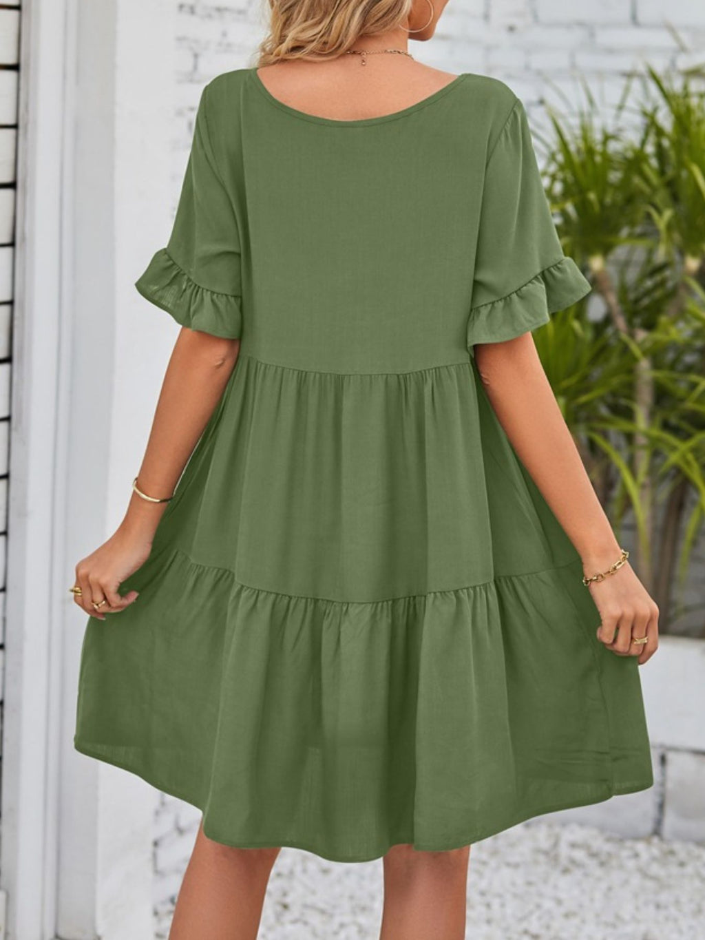 Ruffled Sleeve Tiered Mini Dress (31)