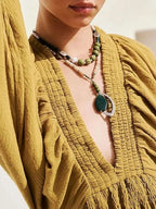 Textured V-neck Mini Dress (9)