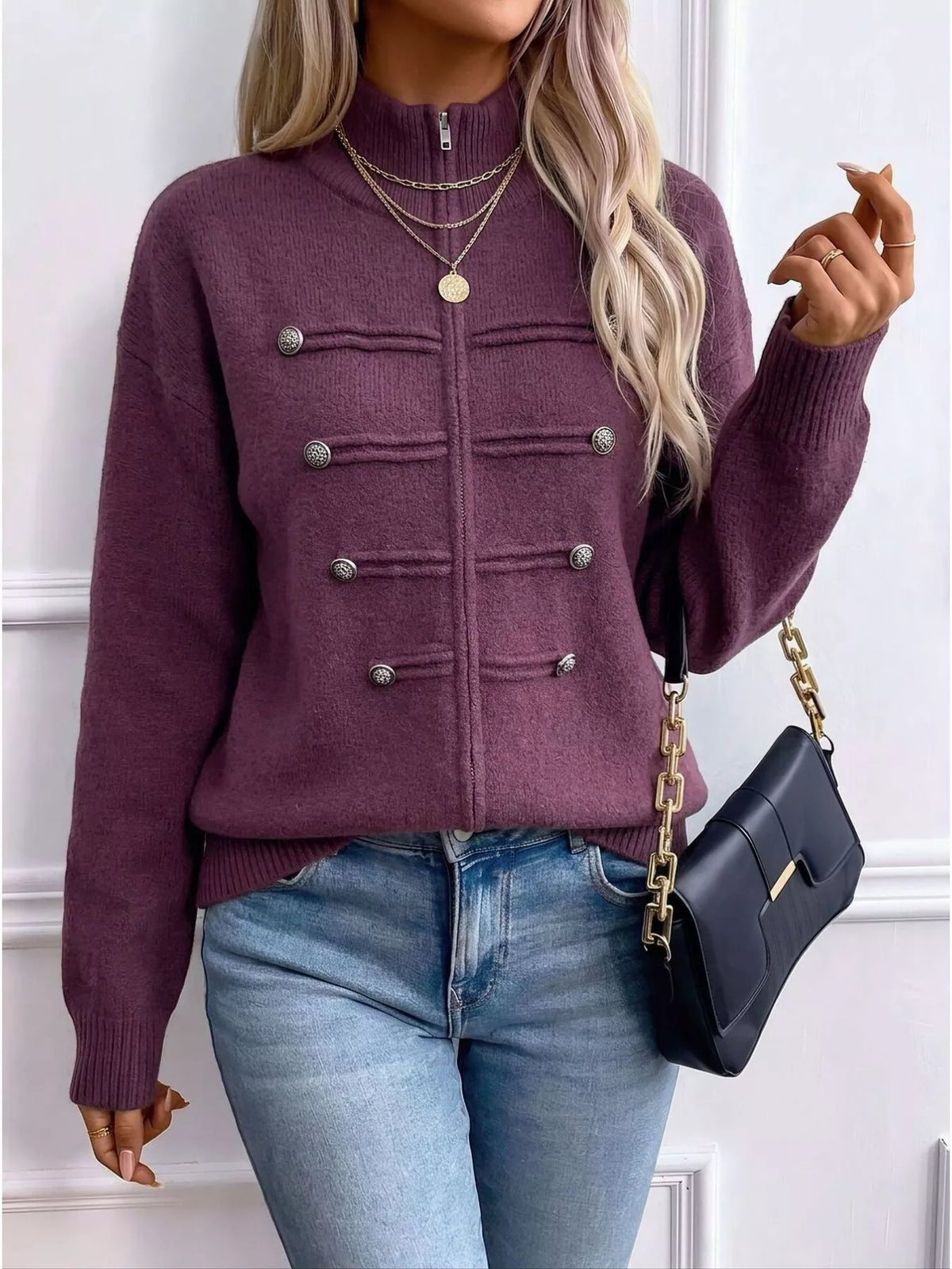 Zip-up Long Sleeve Cardigan (11)
