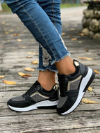 Lace-up Rhinestone Wedge Sneakers (2)