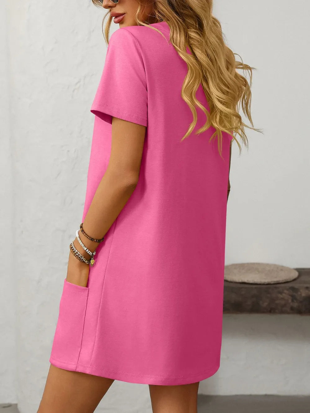 Square Neck Short Sleeve Mini Dress (14)