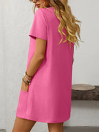Square Neck Short Sleeve Mini Dress (14)