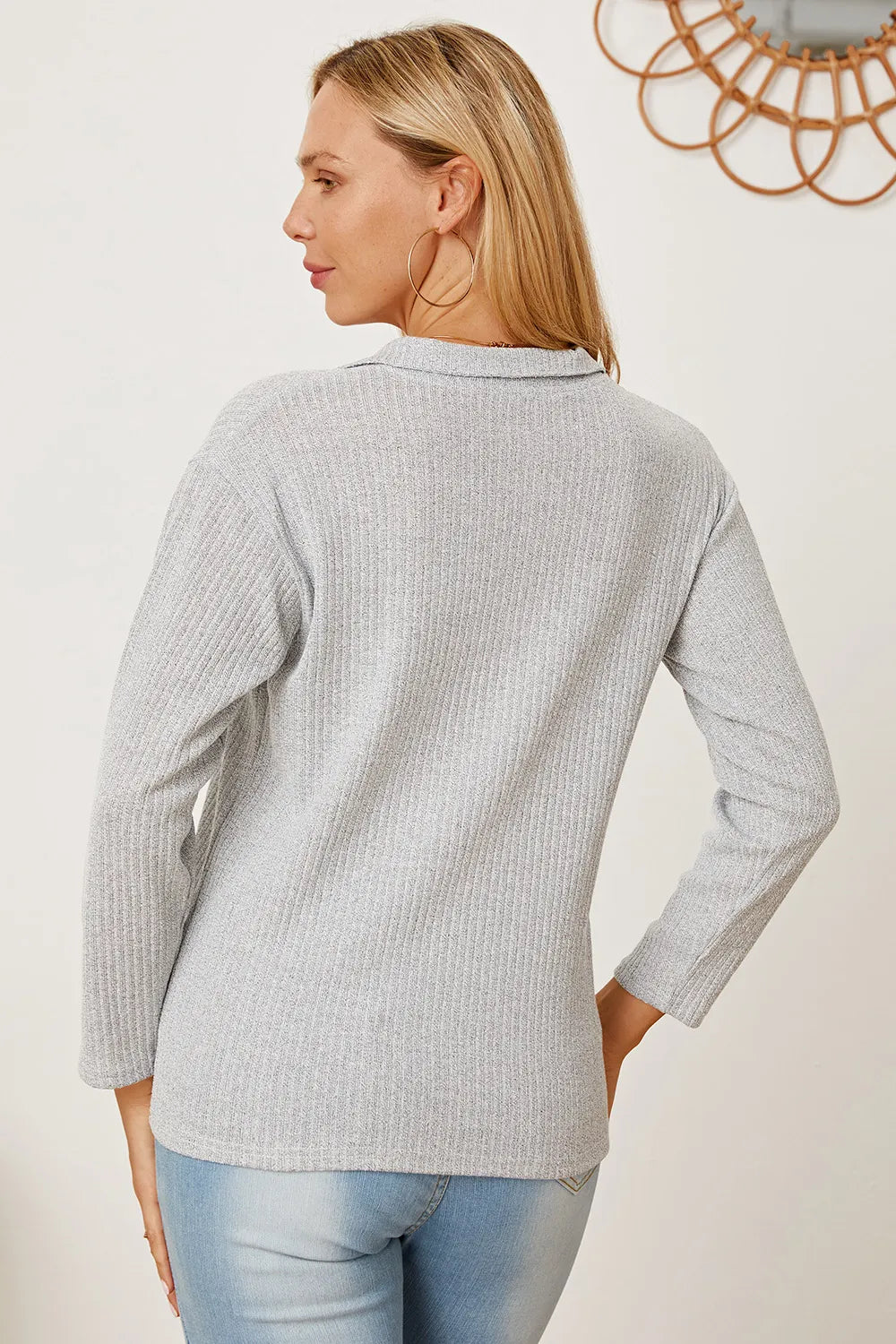 Collared Neck Dropped Shoulder T-shirt (2)