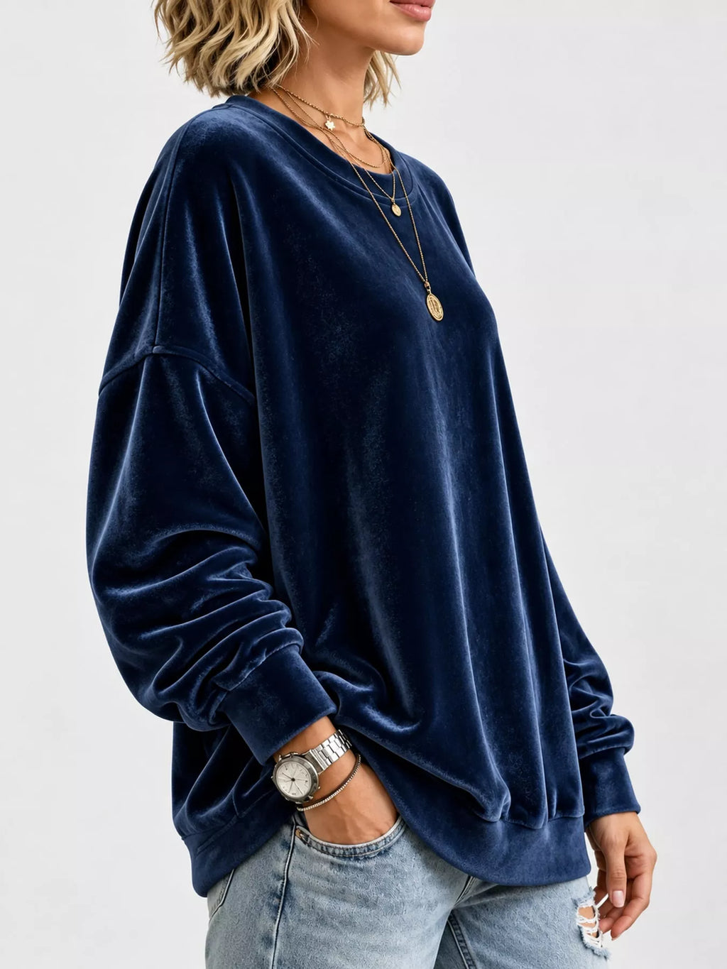 Full Size Crew Neck Drop Shoulder Sweatshirt Plus (8)