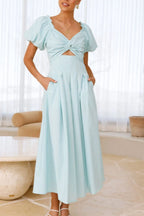 Sweetheart Neck Puff Sleeve Dress (29)