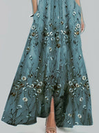 Floral Print Half Sleeve Wrap Maxi Dress (15)
