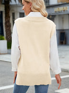 Side Slit V-neck Sweater Vest (18)