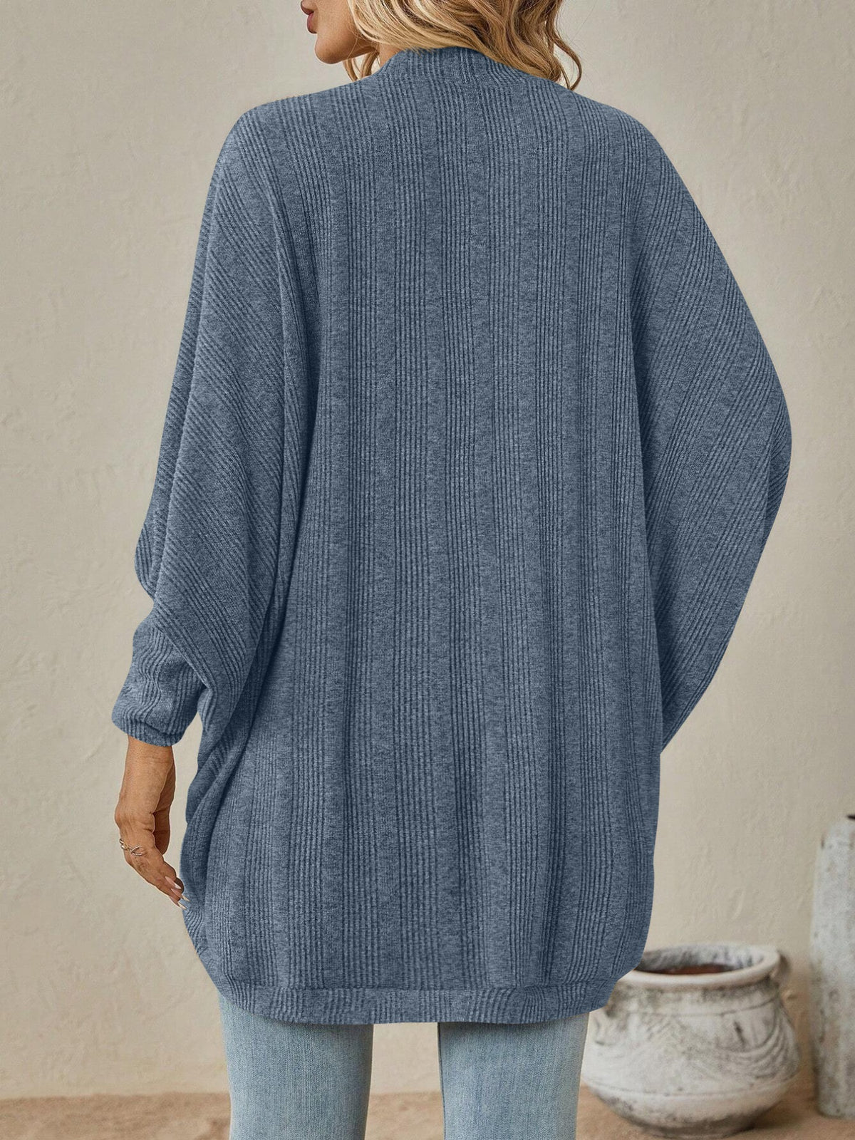 Open Front Batwing Sleeve Cardigan (13)