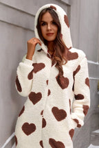 Fuzzy Heart Zip Up Hooded Lounge Jumpsuit (9)