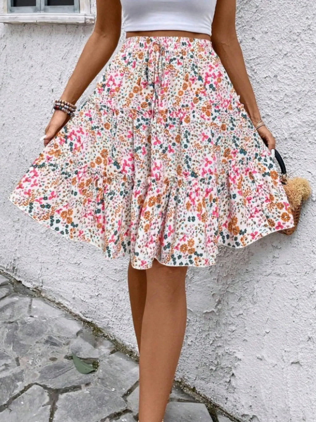 Floral Print Midi Skirt (8)