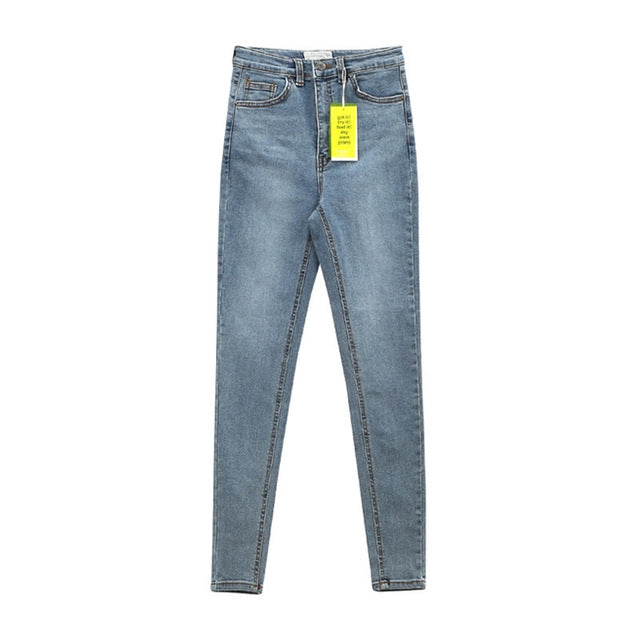 High Waist Stretch Denim Feet Pants variant CJNSXZNZ01292-Blue-XXS|CJNSXZNZ01292-Blue-XXL|CJNSXZNZ01292-Blue-S|CJNSXZNZ01292-Blue-M|CJNSXZNZ01292-Blue-L|CJNSXZNZ01292-Blue-XS|CJNSXZNZ01292-Blue-XL