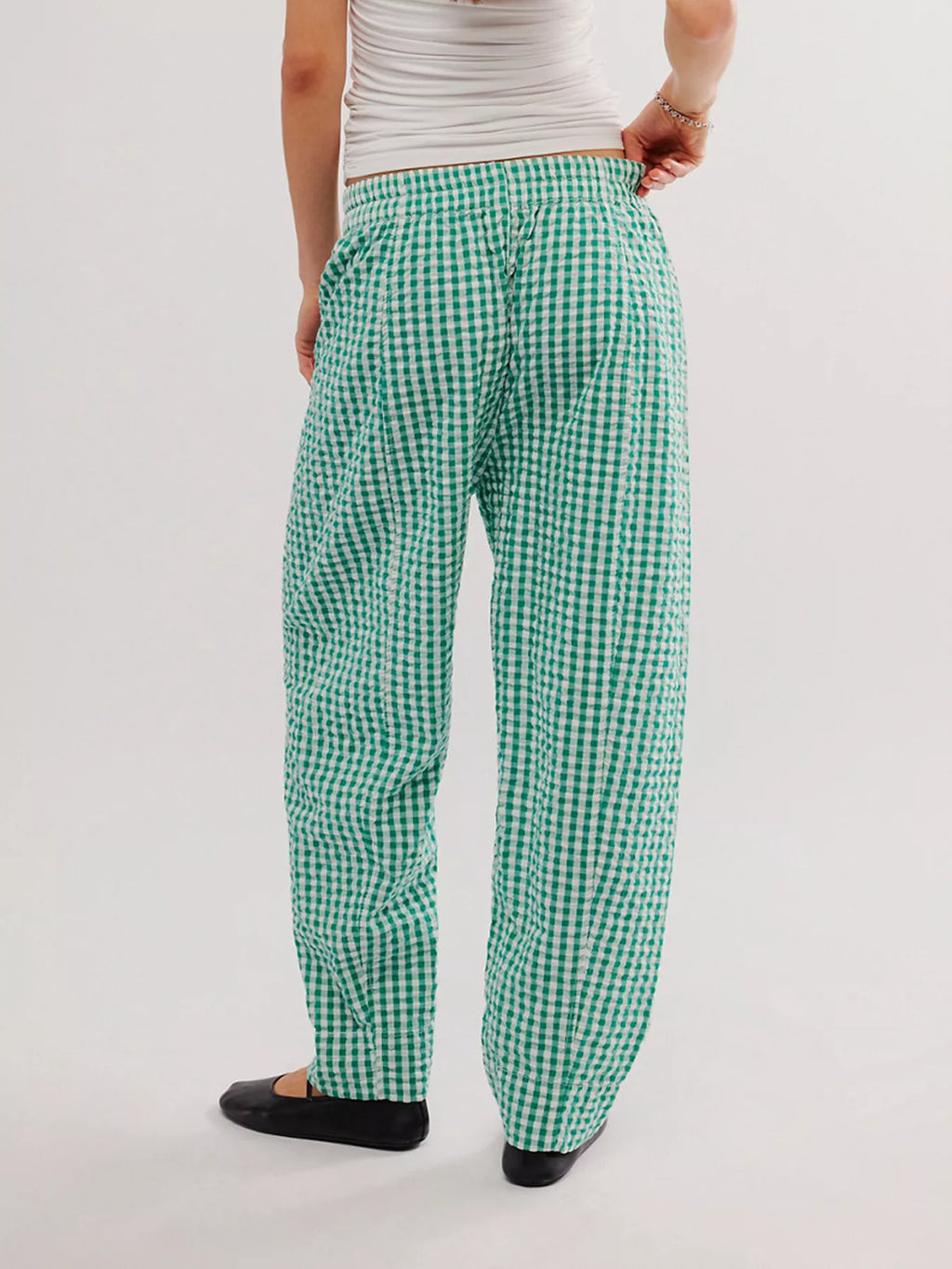Gingham Relaxed Fit Pants (2)
