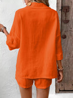 Button Detail Top Shorts Set (21)