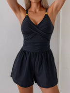 V-neck Spaghetti Strap One-piece Swimsuit (4)