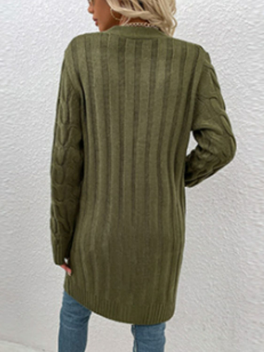 Cable-knit Button Down Cardigan Pockets (24)