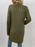 Cable-knit Button Down Cardigan Pockets (24)