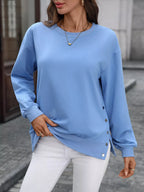Side Snap Round Neck Sweatshirt (2)