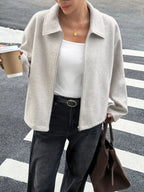 Zip-up Dropped Shoulder Jacket