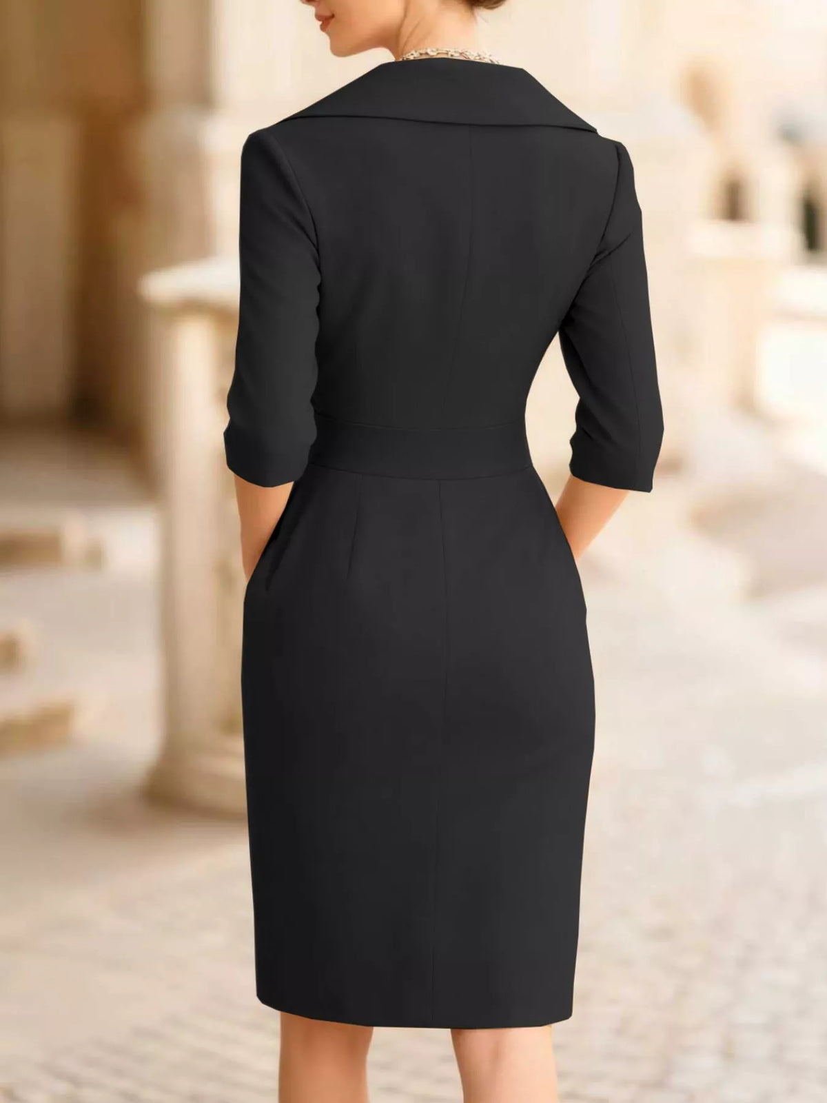 Surplice Long Sleeve Dress (6)