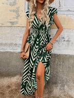 Ruffled Cap Sleeve Midi Dress (8)