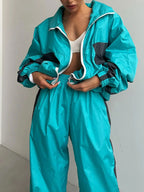 Zip Up Long Sleeve Top Pants Set (11)