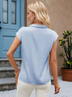 Bow Tie Cap Sleeve Blouse (14)