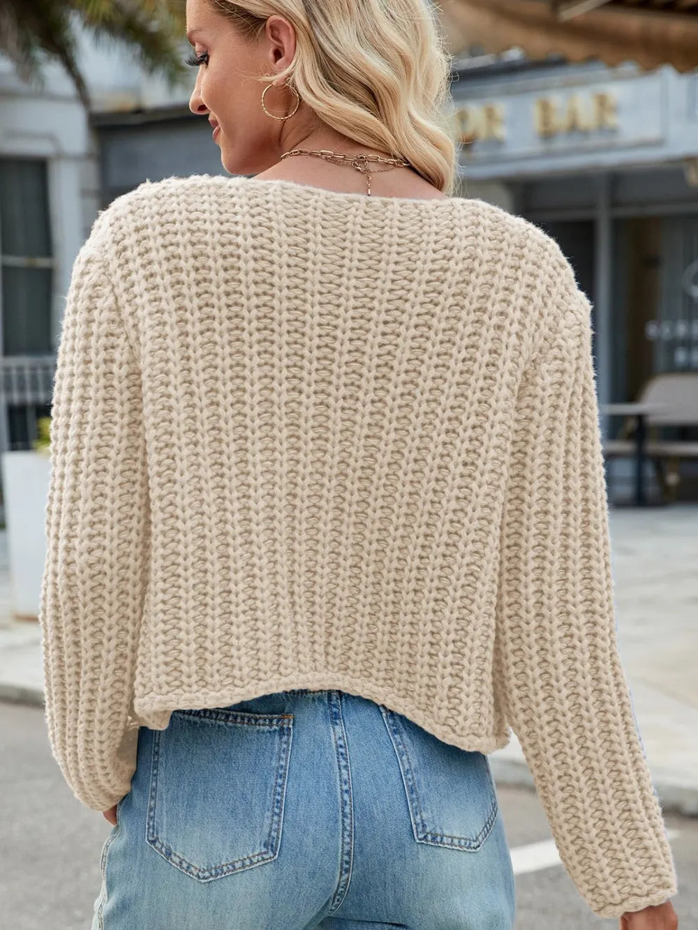 Round Neck Button Up Cardigan Pockets (27)